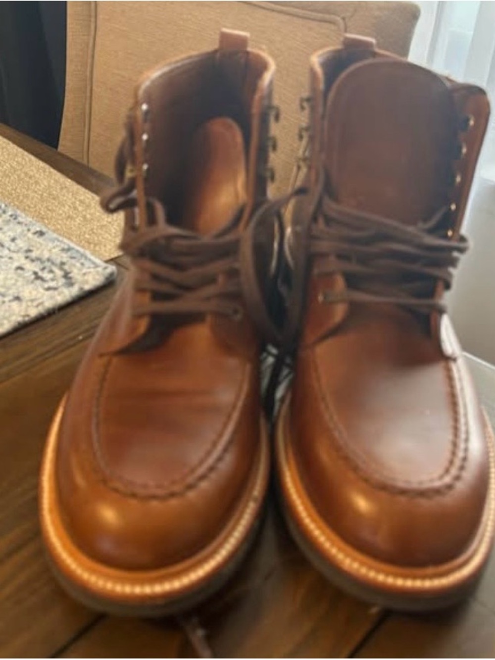 Men's Brown Leather Lace-Up Boots